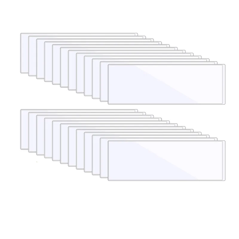 

Многоразовая прозрачная карманная табличка с именем 9,5 x 3,4 дюйма, 30 шт., самоклеящиеся настольные именные бирки для школьных классов, чехлы для столов в комплекте