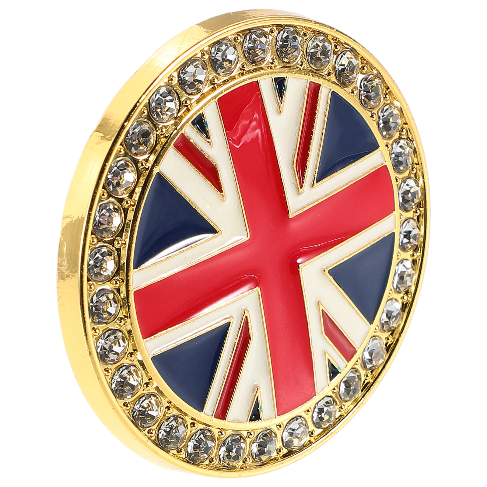 

Rhinestone Studded British Flag 3D Metal Car Sticker Durable Scratch Protection Auto Body Decal Bumper Decoration Golden Vehicle