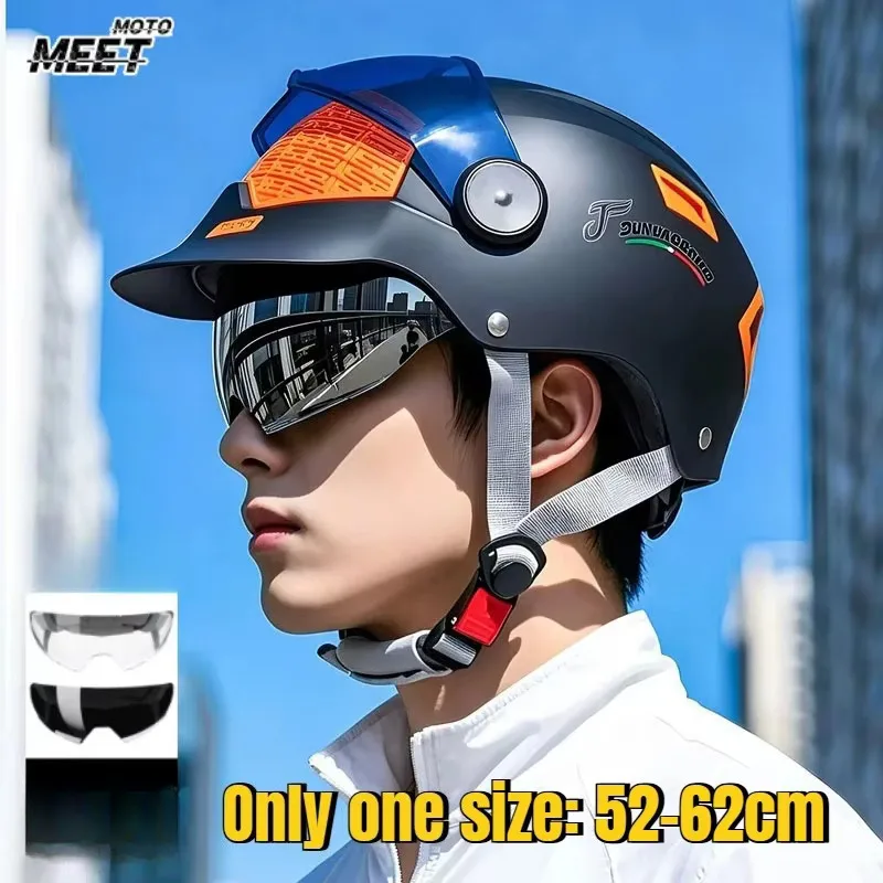 Motorcycle Helmet for Men Summer Sun Protection Breathable Half Helmet Safe and Comfortable New Ultra Light Riding Helmet