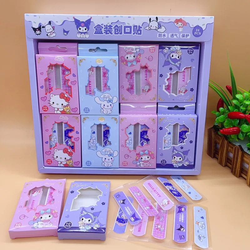 Hot Sanrio Kuromi Wound Protective Patch Kawaii Hello Kitty Cartoon Cute Student Portable Band-Aid Fashion Furniture Supplies