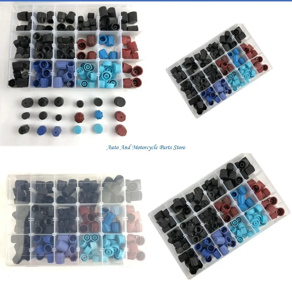 

P9FD 170x R134a Car Air Conditioning Service AC Charging Port for Valve Dust Caps High-pressure Low-pressure AC for V