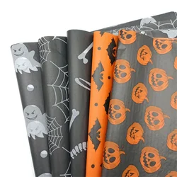 20*14inch Halloween Wrapping Paper, Skull/Spider Web Pattern Gift Wrap Tissue Paper Decorative Craft Paper for Party 20 Sheets