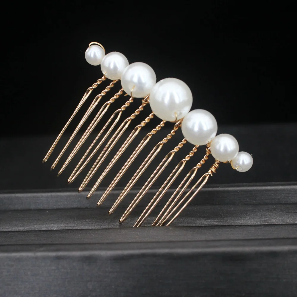 Metall Haar Seite Kämme Französisch Haar Kamm Gerade Zähne Haar Clip Kamm Twist Haar Kamm Schleier Kamm Haar Zubehör Schmuck – Detail 11