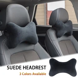 Car Seat Neck Headrest Pillow Breathable Suede Support Sleep Pillow For Toyota Corolla Prius Yaris Rav4 CHR Aygo Hilux Raize Cam