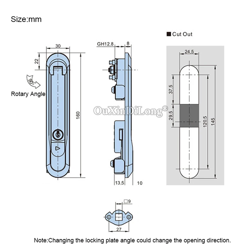 4PCS Zinc Alloy+ABS Industrial Panel Locks Distribution Box Pop Up Lock Chassis Lock Electric Cabinet Door Locks Mechanical Lock