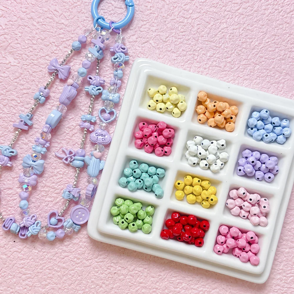 30pcs 5mm Irregular Round Alloy Enamel Beads Loose Beads DIY for Necklace Bracelet Headband Making Jewelry Findings