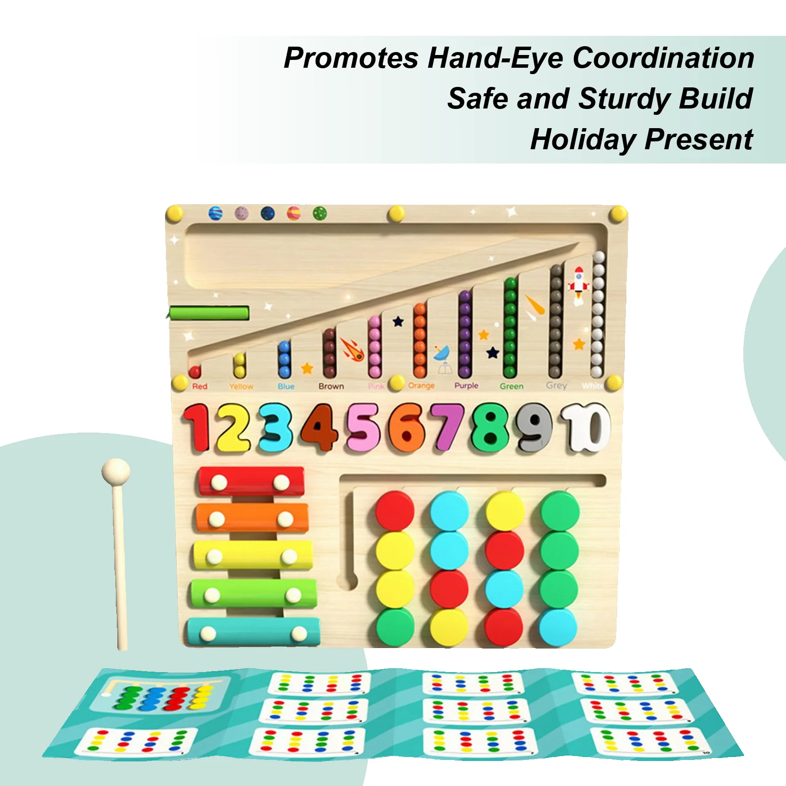 Wooden Learning Color Sorting Toys Wooden Sensory Shape Color Recognition Board Game Interactive Preschool Educational Learning