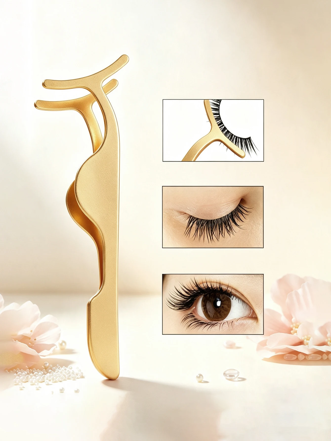 1 Piece of Precision Stainless Steel Eyelash Tweezers, Portable Eyelash Tweezers, Multifunctional Tool for Eyelash Application, Removal, and False Eyelash Glue Application, Professional Eye Makeup Accessories, Suitable for Women's Daily Use at Home, in Salons, and on Travel Trips
