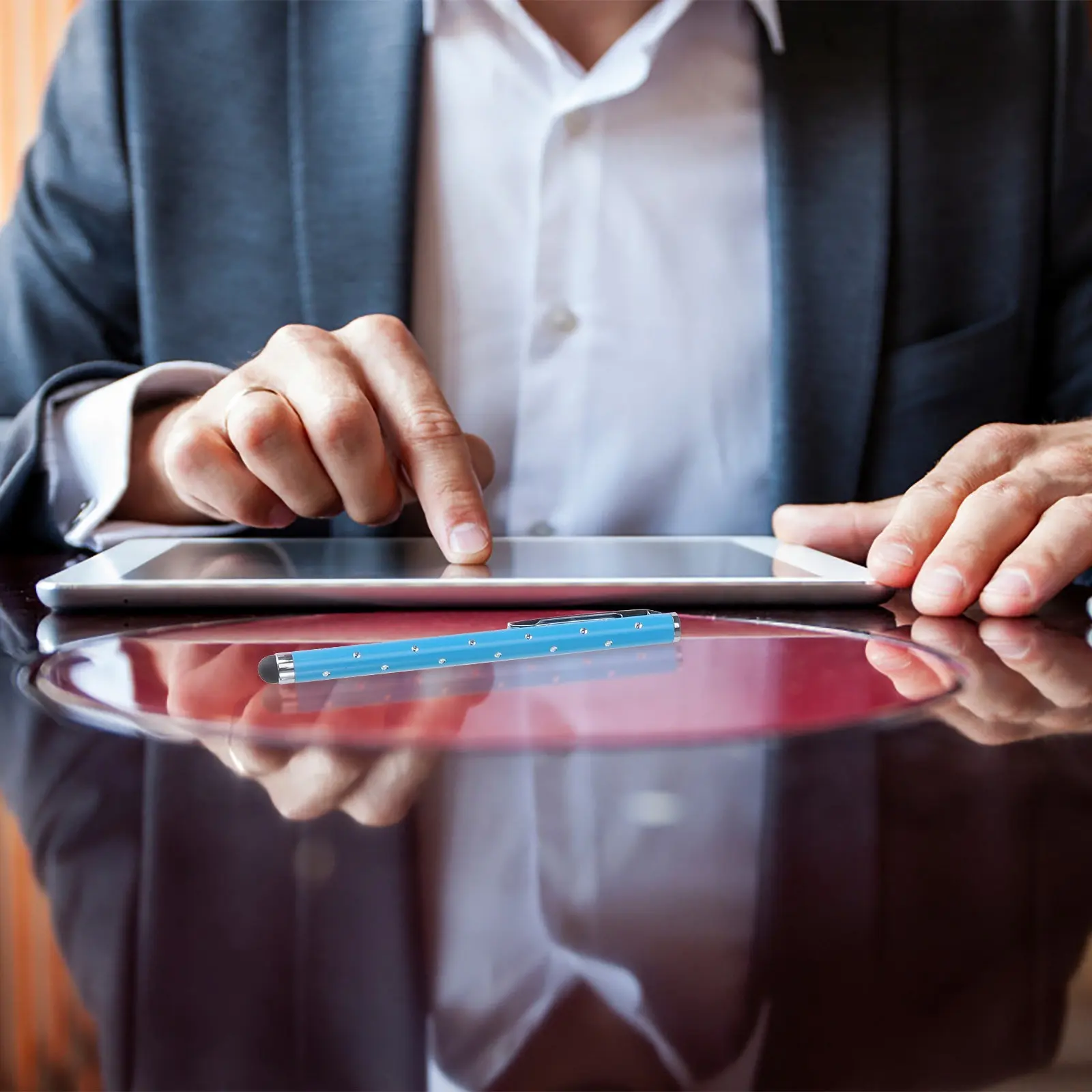 

10Pcs Colorful Capacitive Stylus Pens Set Black Silver White Sky Blue Dark Blue Pink Rose Red Green Orange Red for Phone Tablet