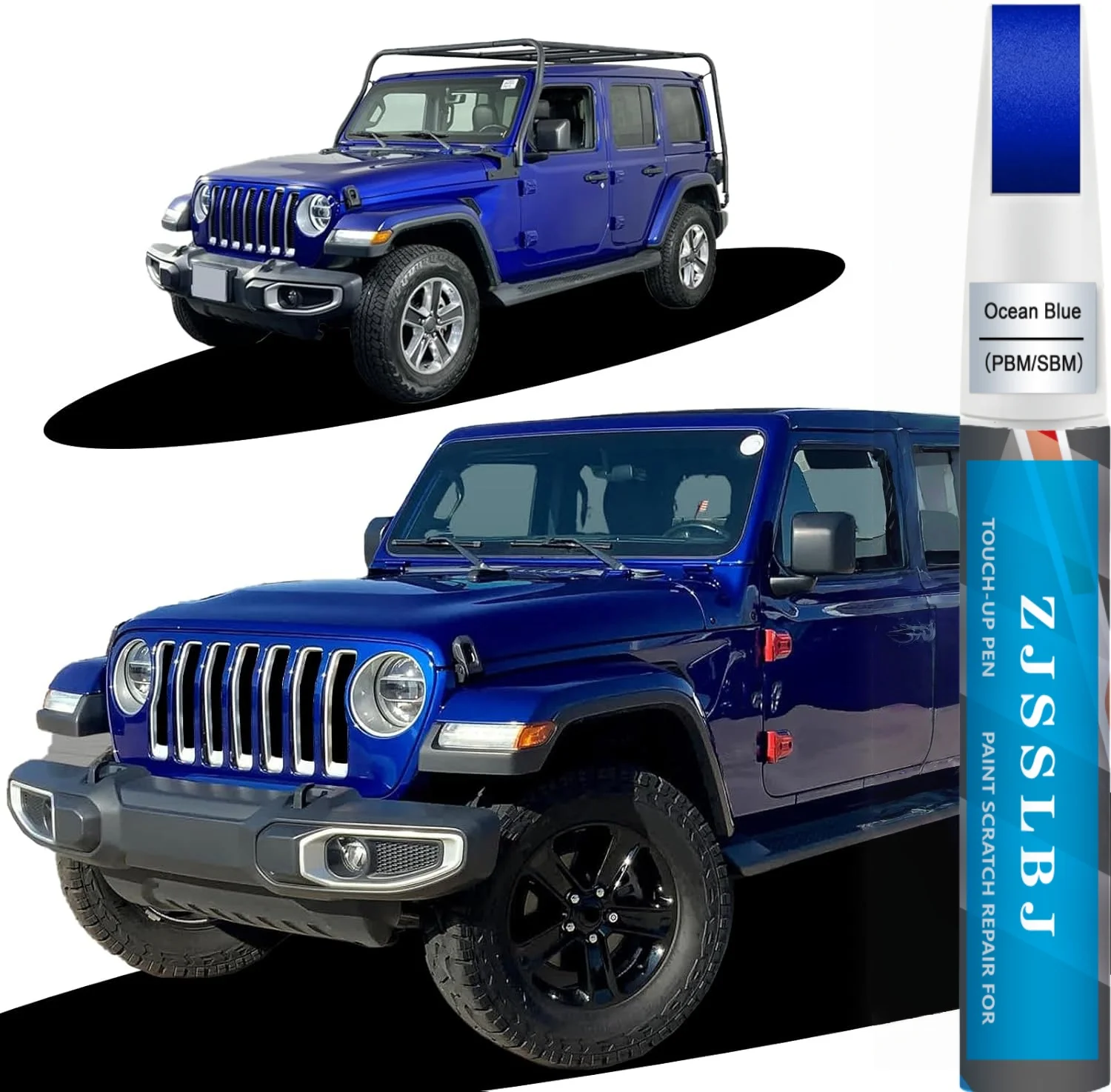 PBM/SBM Ocean Blue Car Paint Pen Scratch Repair Touch up Paint Two-In-One Premium Scratch Remover for Jeep