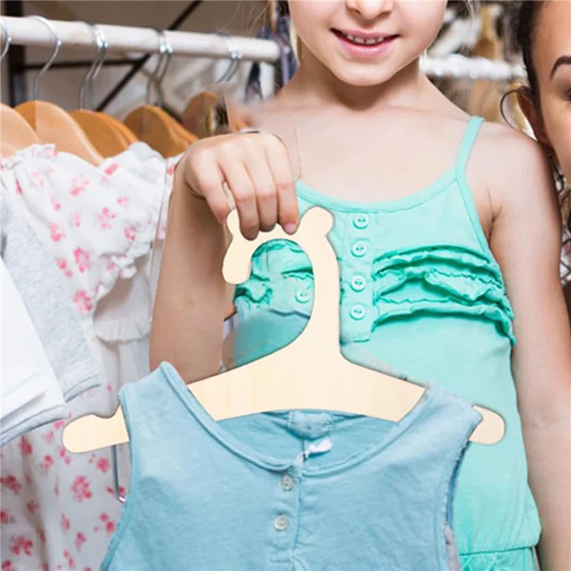 PHFU-شماعات خشبية للأطفال، 40 قطعة شماعة معطف الطفل للملابس 9 بوصة أطفال طفل رضيع الأطفال شماعات خشبية، للملابس والسراويل