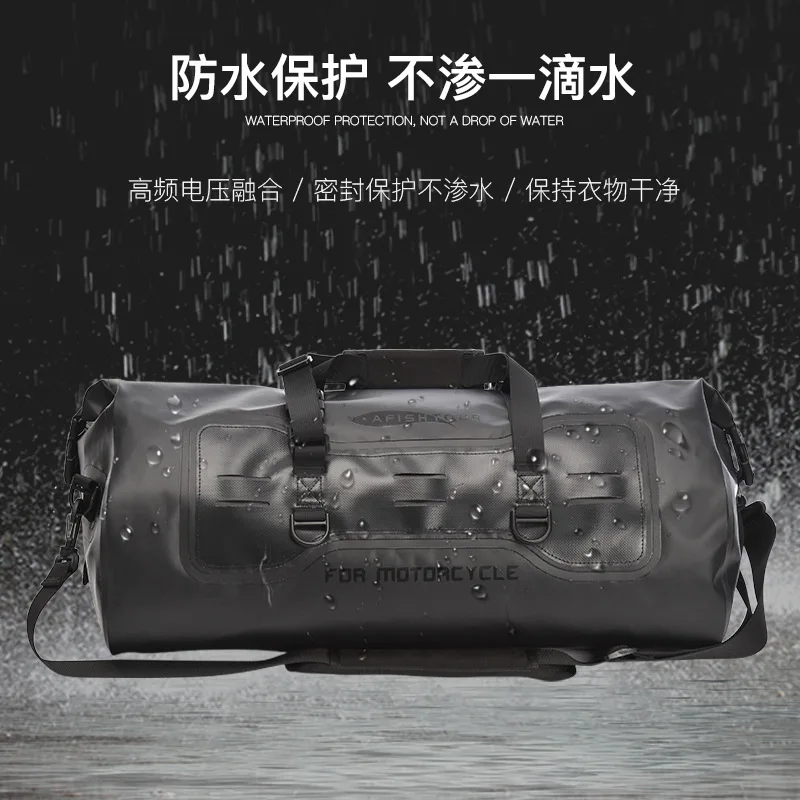 AFISHTOUR 40L Waterproof Travel Bag Luggage Bag Large Capacity Outdoor Sports Cycling Camel Bag Motorcycle Back Seat Bag