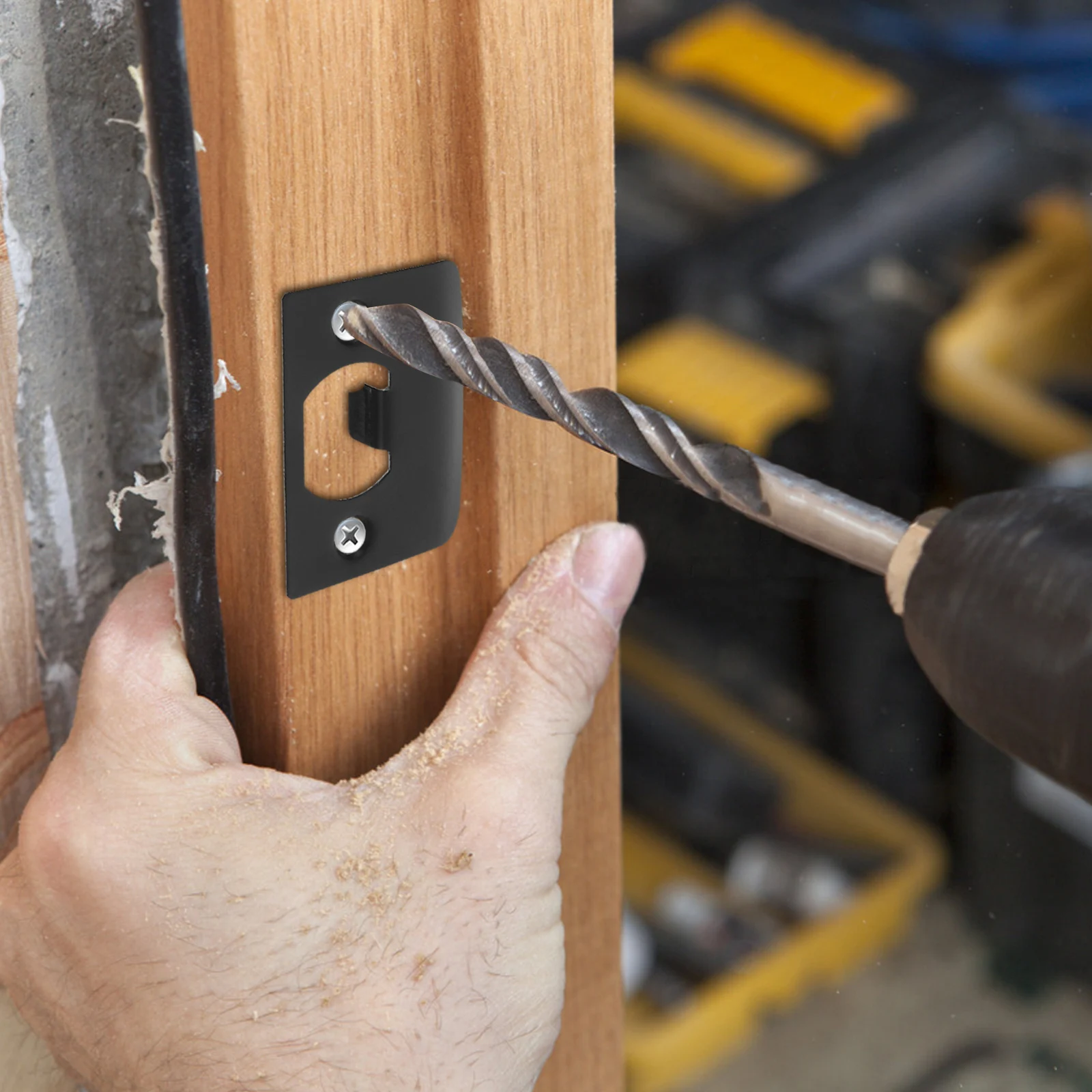 2 set Pelat Penguat Pintu Tugas Berat Baja Tahan Karat Pelat Pengunci Deadbolt Untuk Keamanan Pintu Eksterior Interior Universal