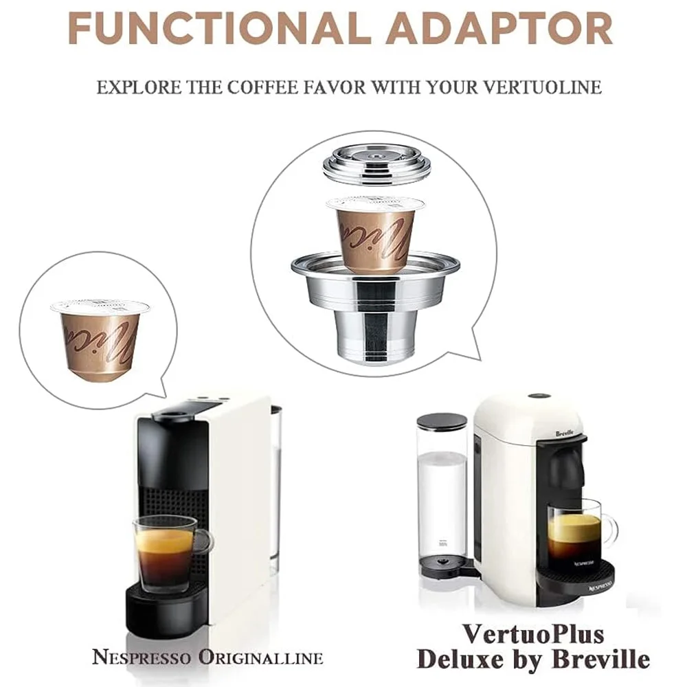 Coffee capsule adapter For Nespresso Vertuo POP machine coffee bag adapter reusable coffee filter stainless steel bracket