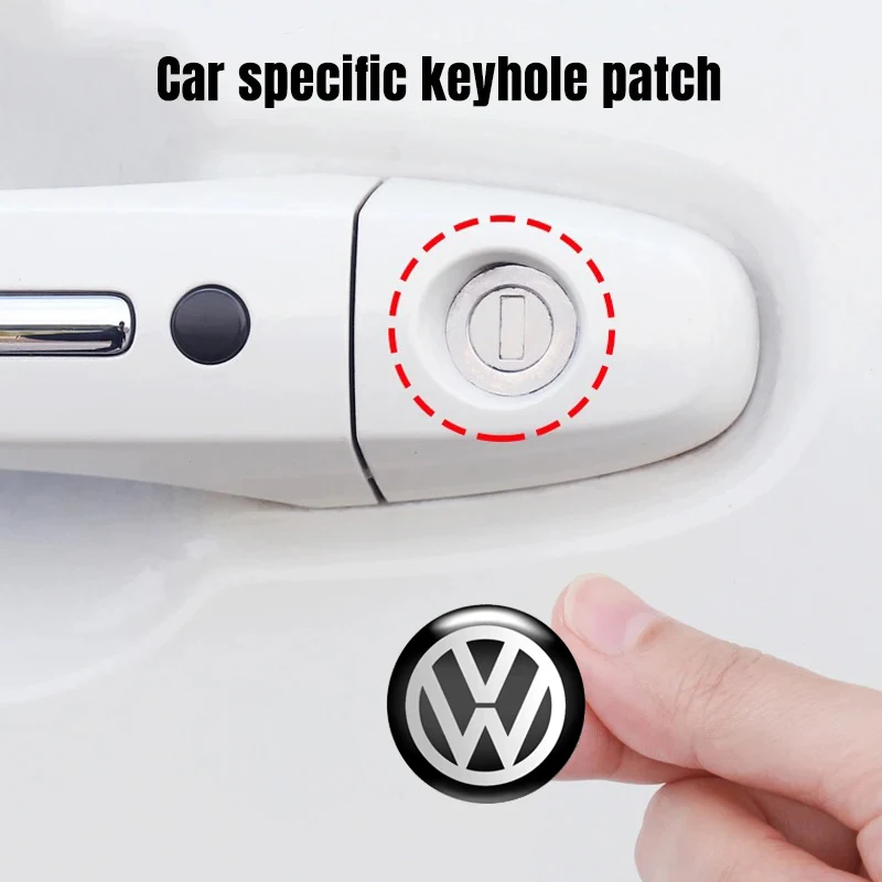 Car Door Lock Keyhole Stickers Protect Emblem For Volkswagen VW R-line GTI R Polo Golf Touareg Passat Magotan Tiguan Jetta Bora