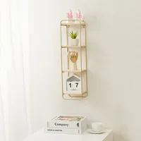 Metal Framed Wooden Floating Shelf-ectangular Wall Mounted Organizer Home Display Storage for Household Items & Wall Decoration