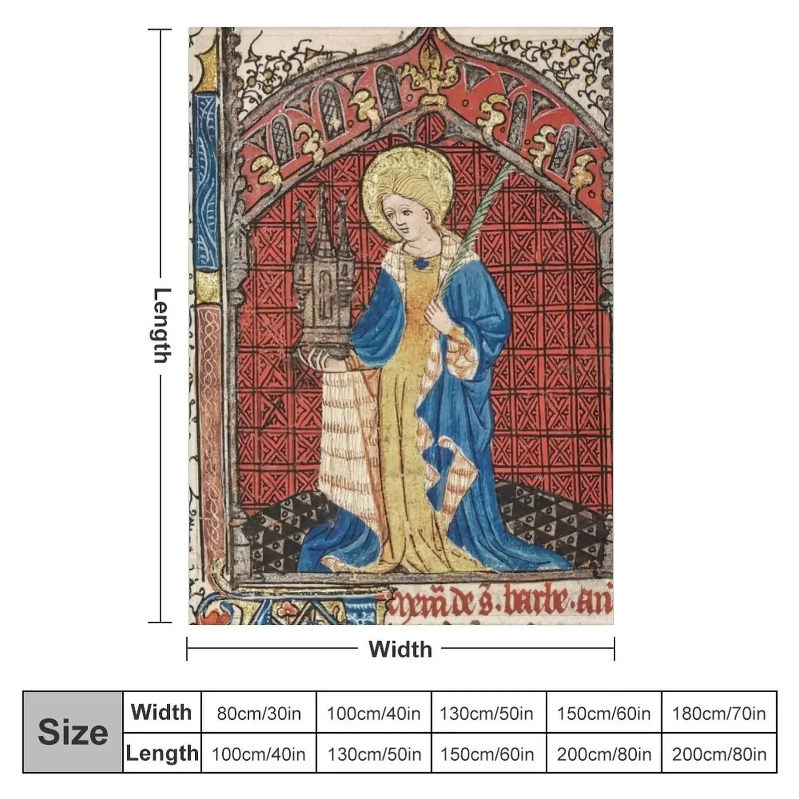 Saint Barbara - From a Medieval Illuminated Manuscript Throw Blanket Furry Cute Blankets