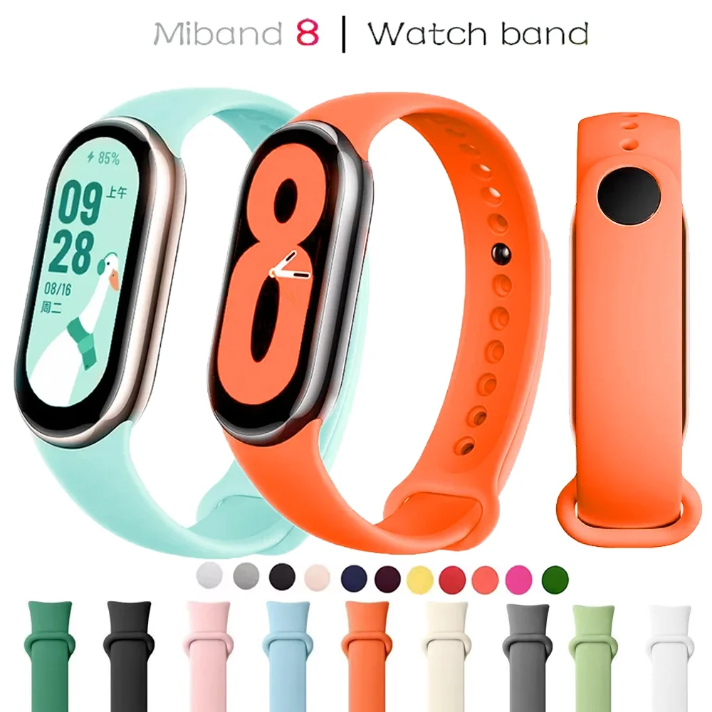 Watchbands for Xiaomi Mi Band 8/8 NFC Bracelet Soft Silicone Wrist Miband 8 Replacement Sport Strap correa Mi Band 8 Accessories