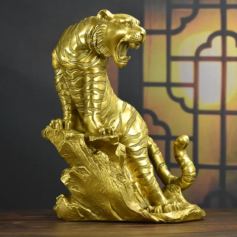 

Pure Copper Mountain Tiger Decoration Lucky Zodiac Year Tiger Xiao Mountain River Living Room Office Desk Surface Panel