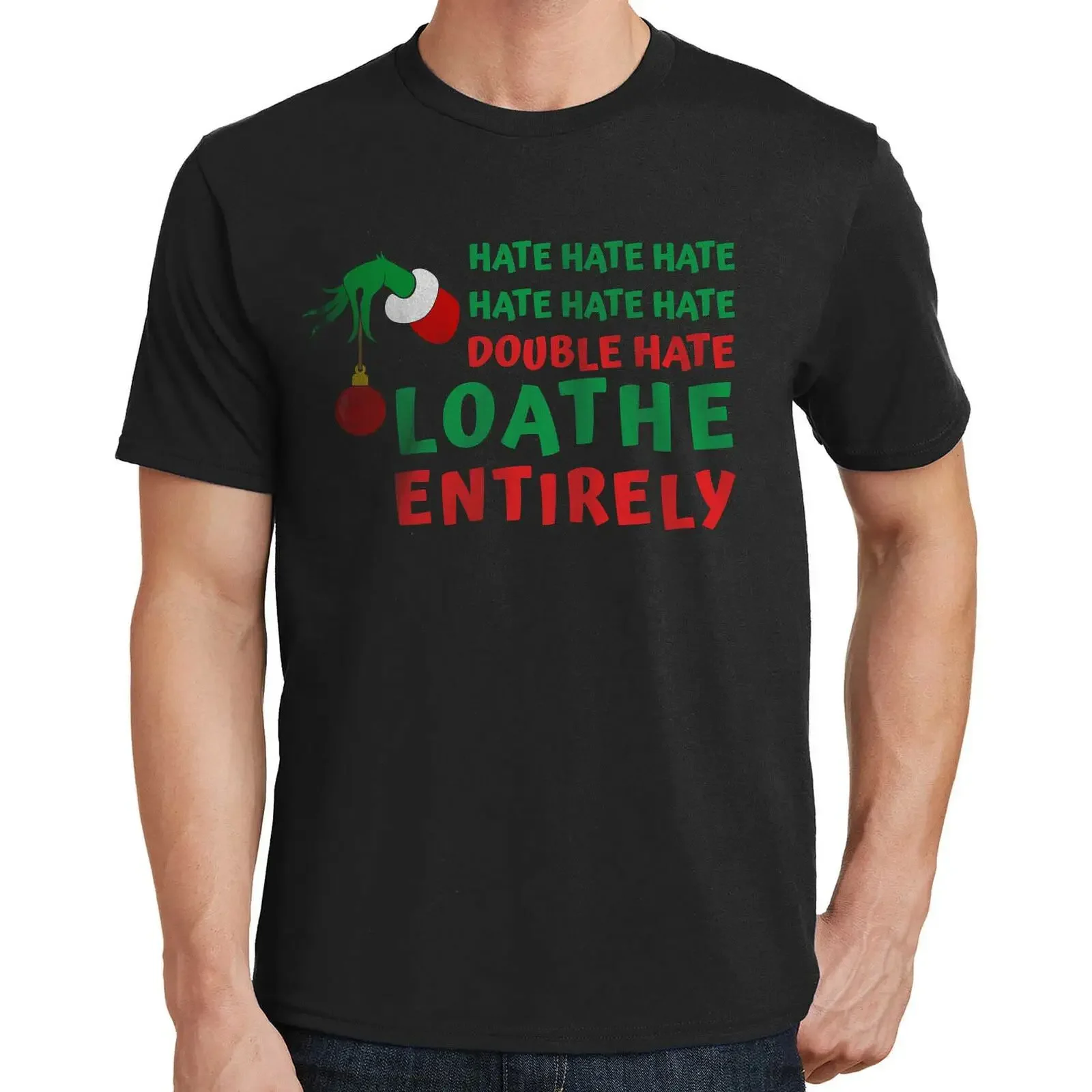 Hate Loathe Total Christmas T Shirt 2673 vintage Washed Stretched streetwear graphic Versatile Breathable homme Casual Unisex