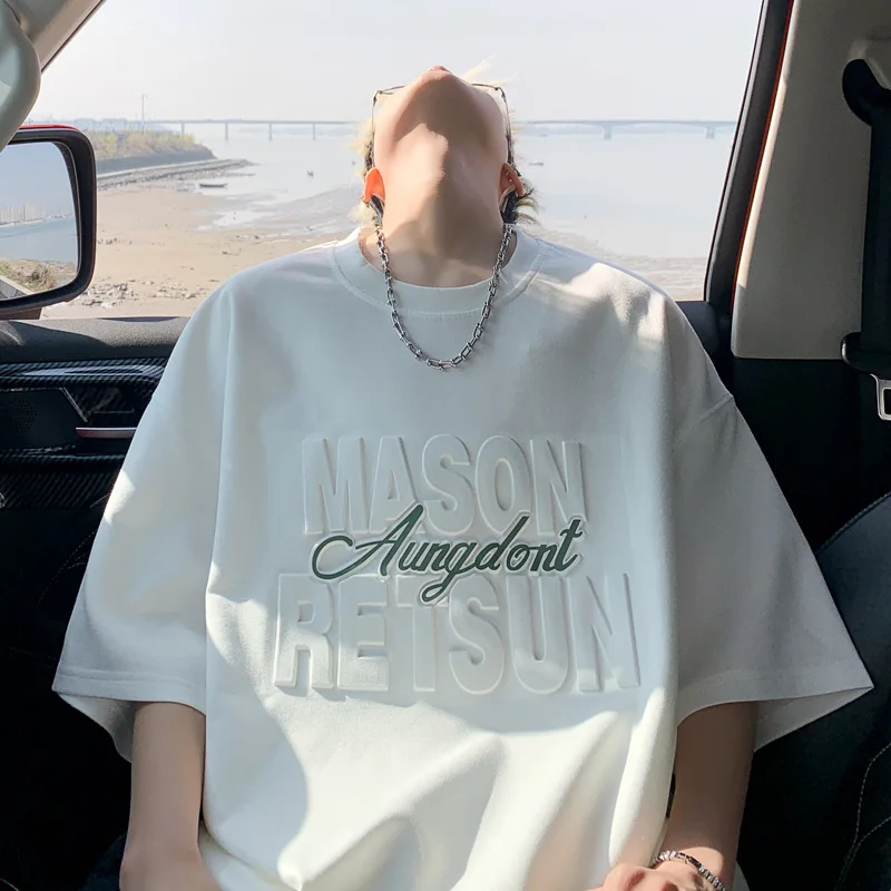 

Мужская хлопковая футболка большого размера с буквенным принтом, мужские футболки большого размера с графикой 5XL, винтажная повседневная одежда, летние футболки для мужчин