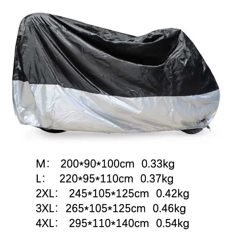 Motorcycle Cover Bike All Season Outdoor Waterproof Snow Defence UV Protective Tear Proof With Safety Cloth Lock Holes Design