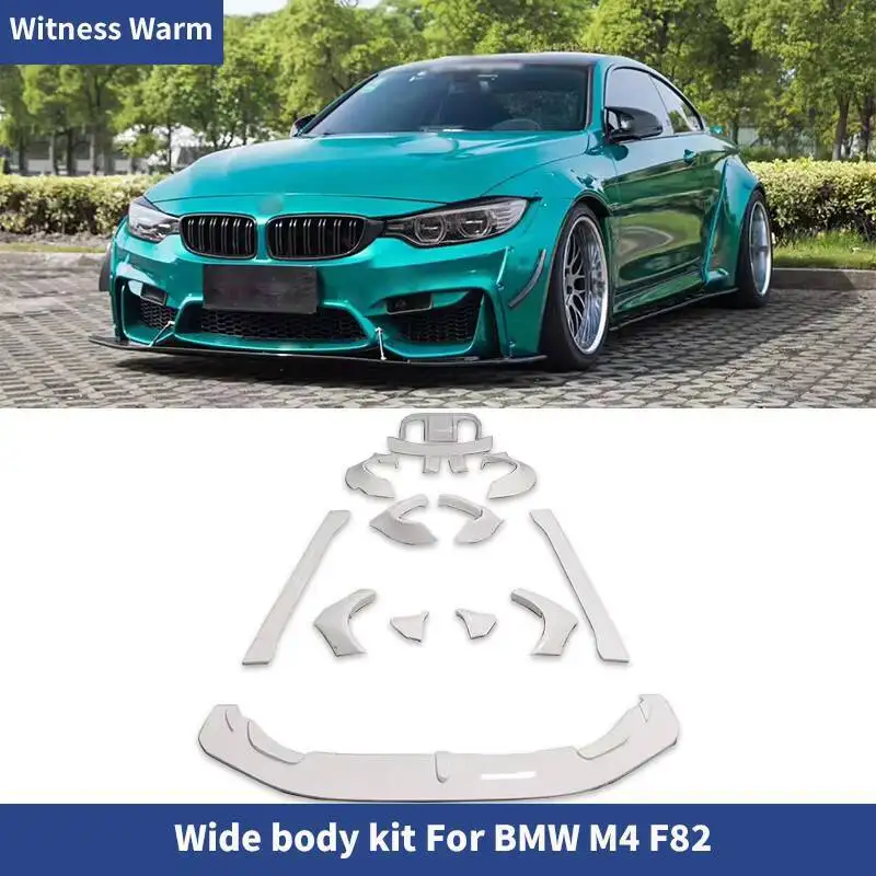 

Для BMW F82 M4 широкий комплект кузова, автомобильные колеса, брови, передний задний бампер, диффузор, спойлер, боковые юбки 14-20, углеродное волокно, FRP