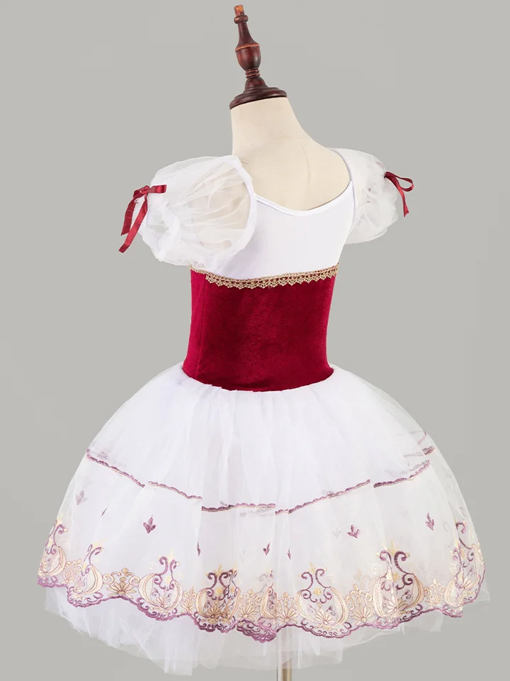 Girls' & Women's Red Long Ballet Dress Modern Swan Dance Professional Performance Costume for Stage Party Recital