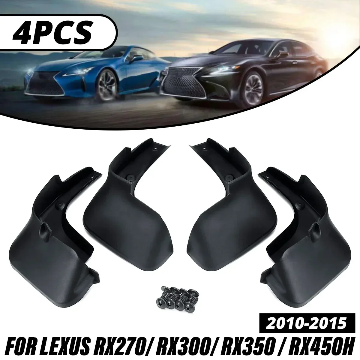 

Car Mud Flaps For LEXUS RX RX270 RX300 RX350 RX450H 2010-2015 Mudguards Splash Guards Mudflaps Accessories Exterior Part