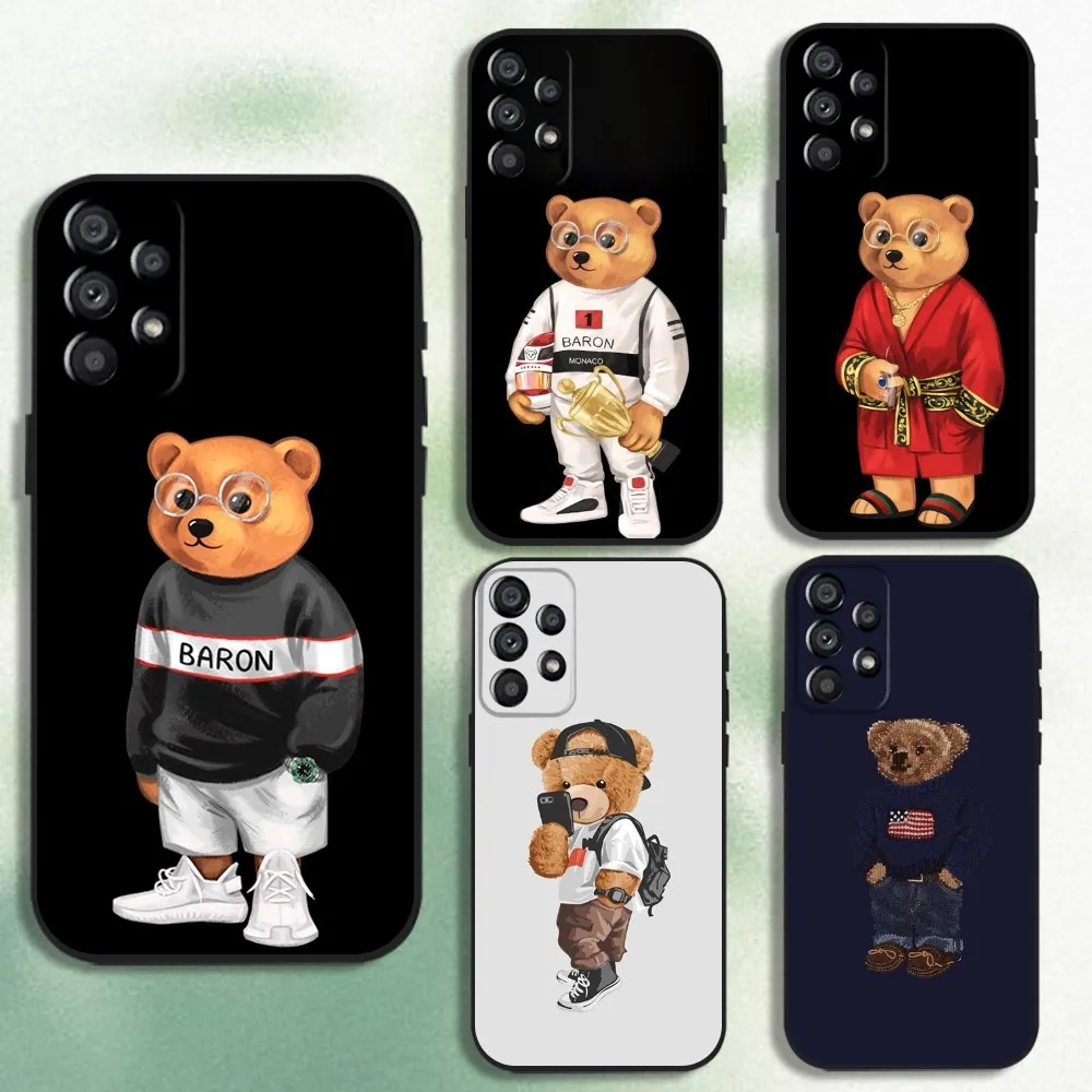 

Fashion Baron F-Filou B-Bear Phone Case For Samsung Galaxy A20,A21s,A22,A31,A32,A52,A53,A72,73,A80 Soft Black Cover