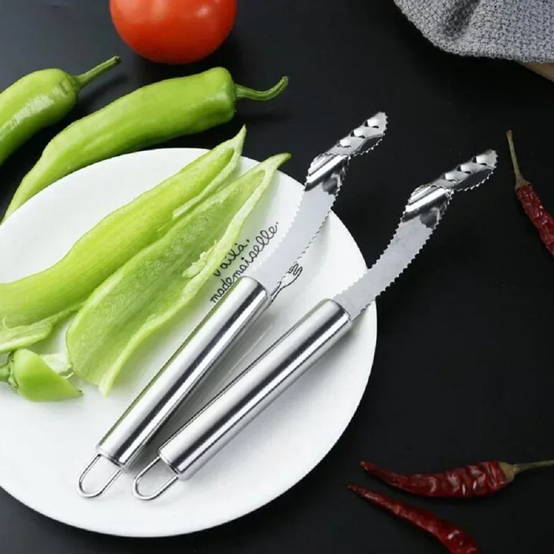 Pepper Seed Corer Remover Vegetable Tool Stainless Steel Jalapeno cucumber Serrated Edge Coring Gadget Kitchen Accessories