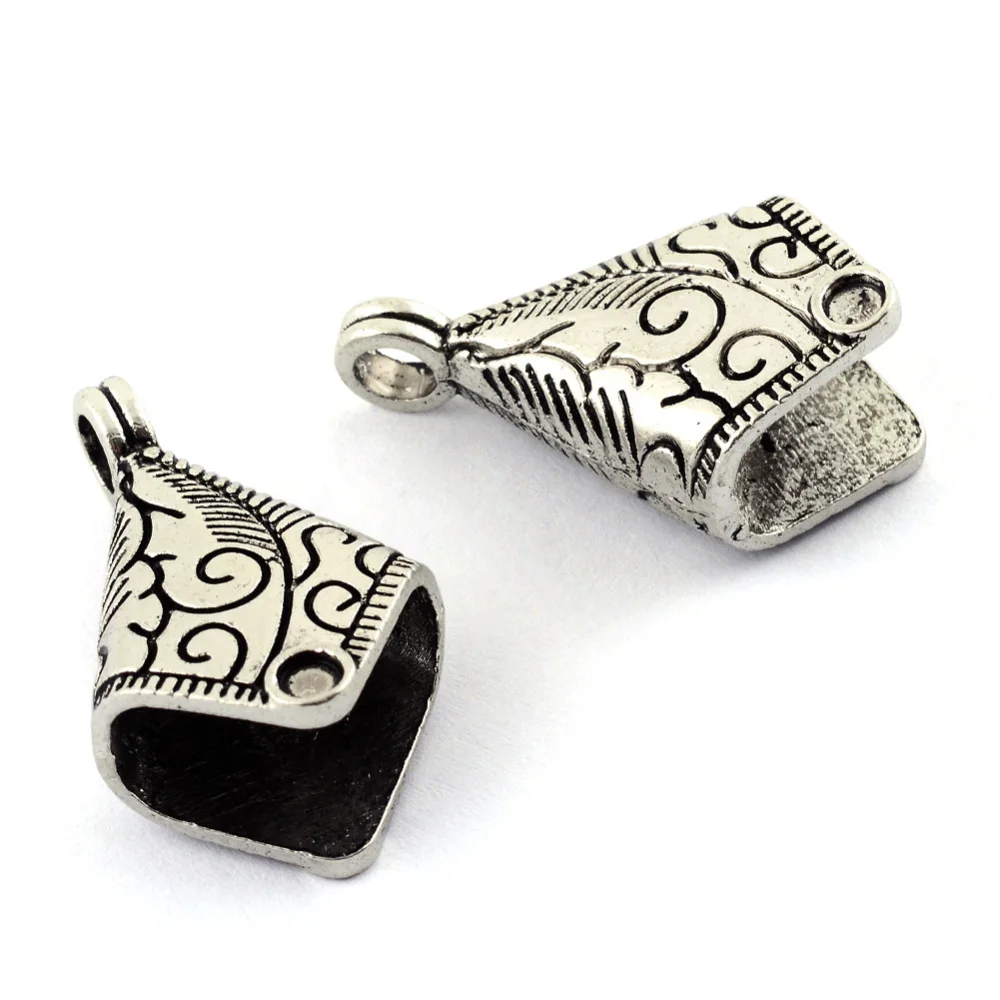 1 Set Cone Sliver Color Tibetan Style Cap Beads for Crafts Earring Necklaces Keychain Pendants Jewelry Making about 30x19x13mm