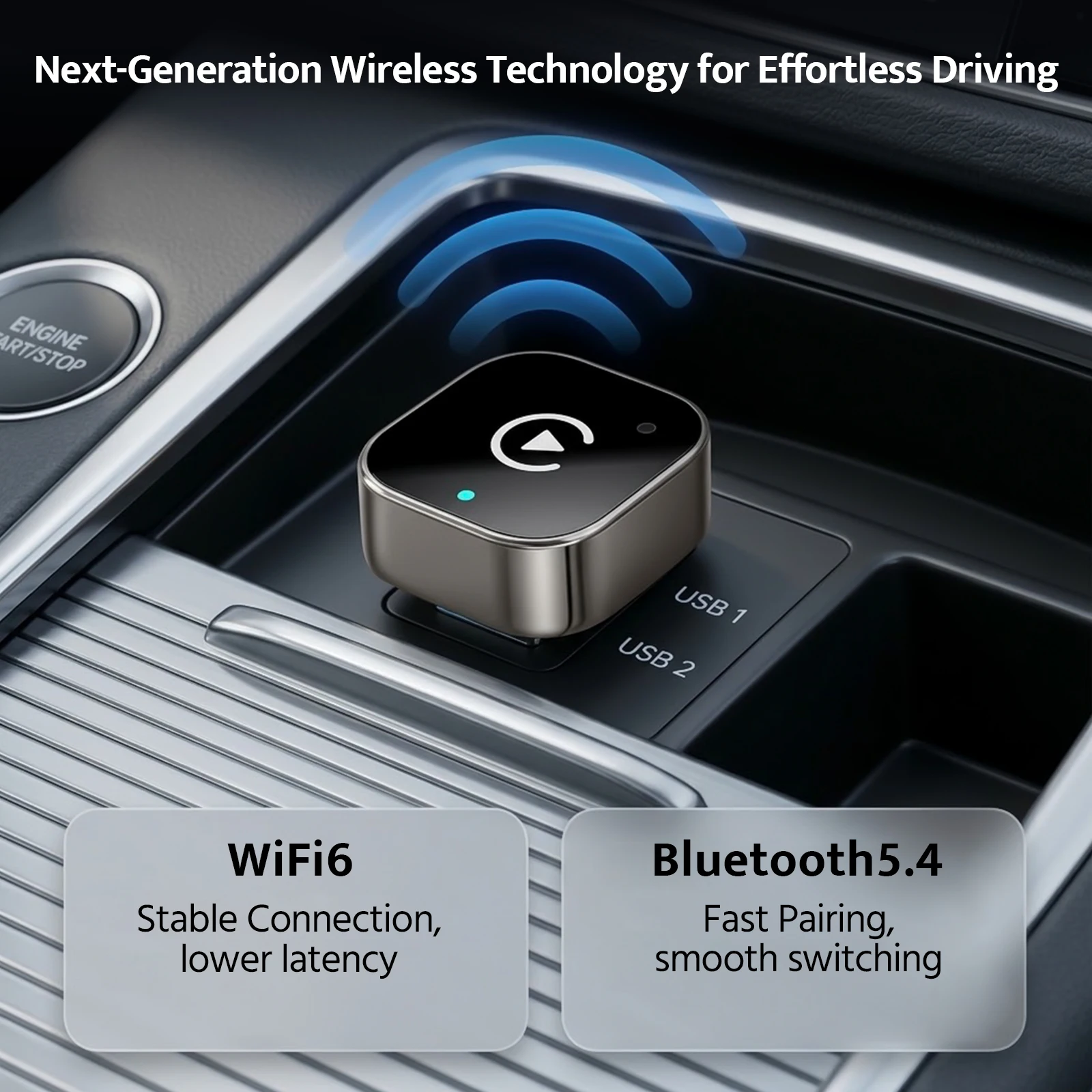 Kabelloser CarPlay-Adapter 2026 Verbessert – Geeignet für Apple iPhone & Android, mit Kompakter Größe, Plug-and-Play-Komfort und F – Detail 6