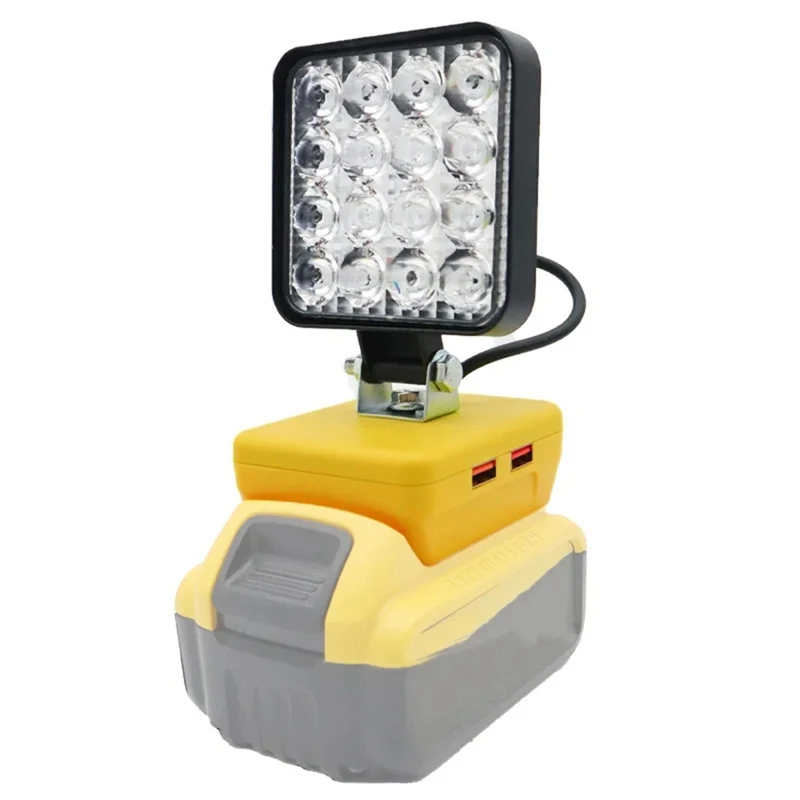 16 LED Work Light Spotlights Outdoor Work Fishing Handheld Emergency Tool Light For Dewalt 20V Lithium Battery