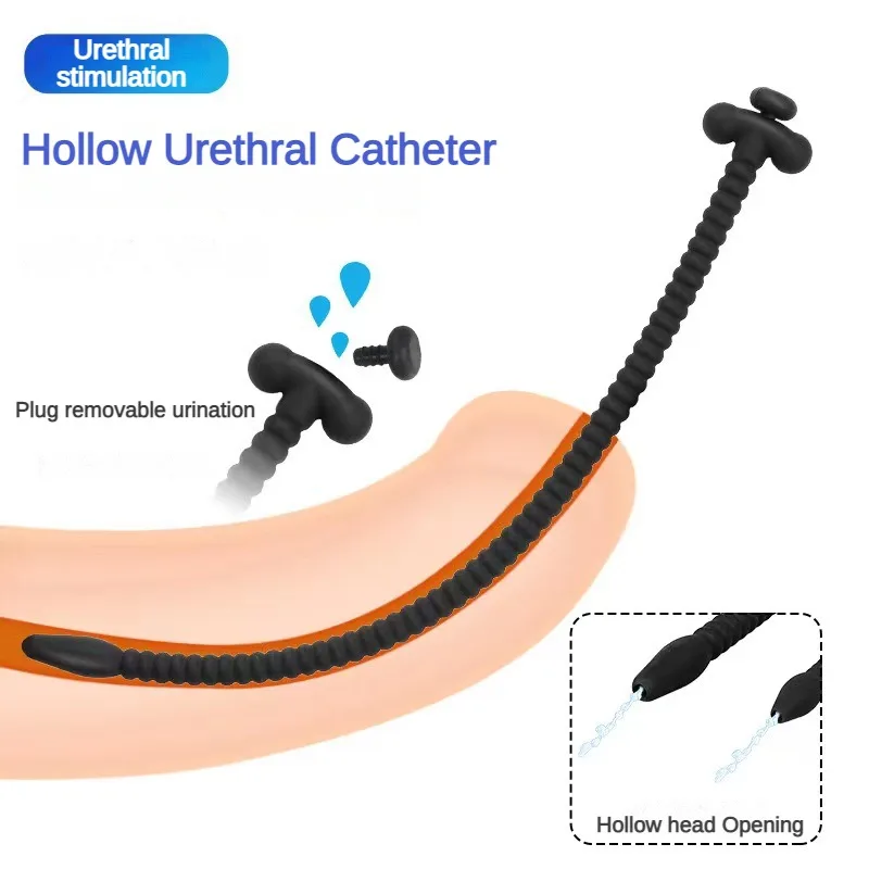 New Silicone Urethral Catheter Dilator Horse Eye Stimulation Sounding Penis Plug Insert Urethra Sound Adult Sex Toys for Men Gay