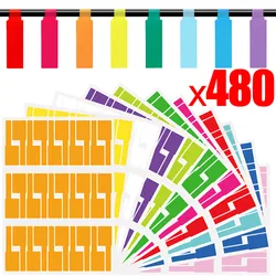 480/240Pcs Cable Labels Self-Adhesive Waterproof Wire Marking Ties Laser Printer Sticker Network Organizer Marker Accessories