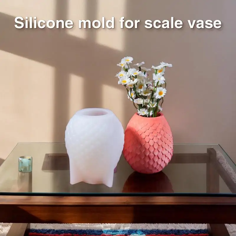 Silicone Flower Vase Plant Mold Scale Vase Shape Resin Molds Silicone Molds Candle Making Moulds For Family Friends Colleagues