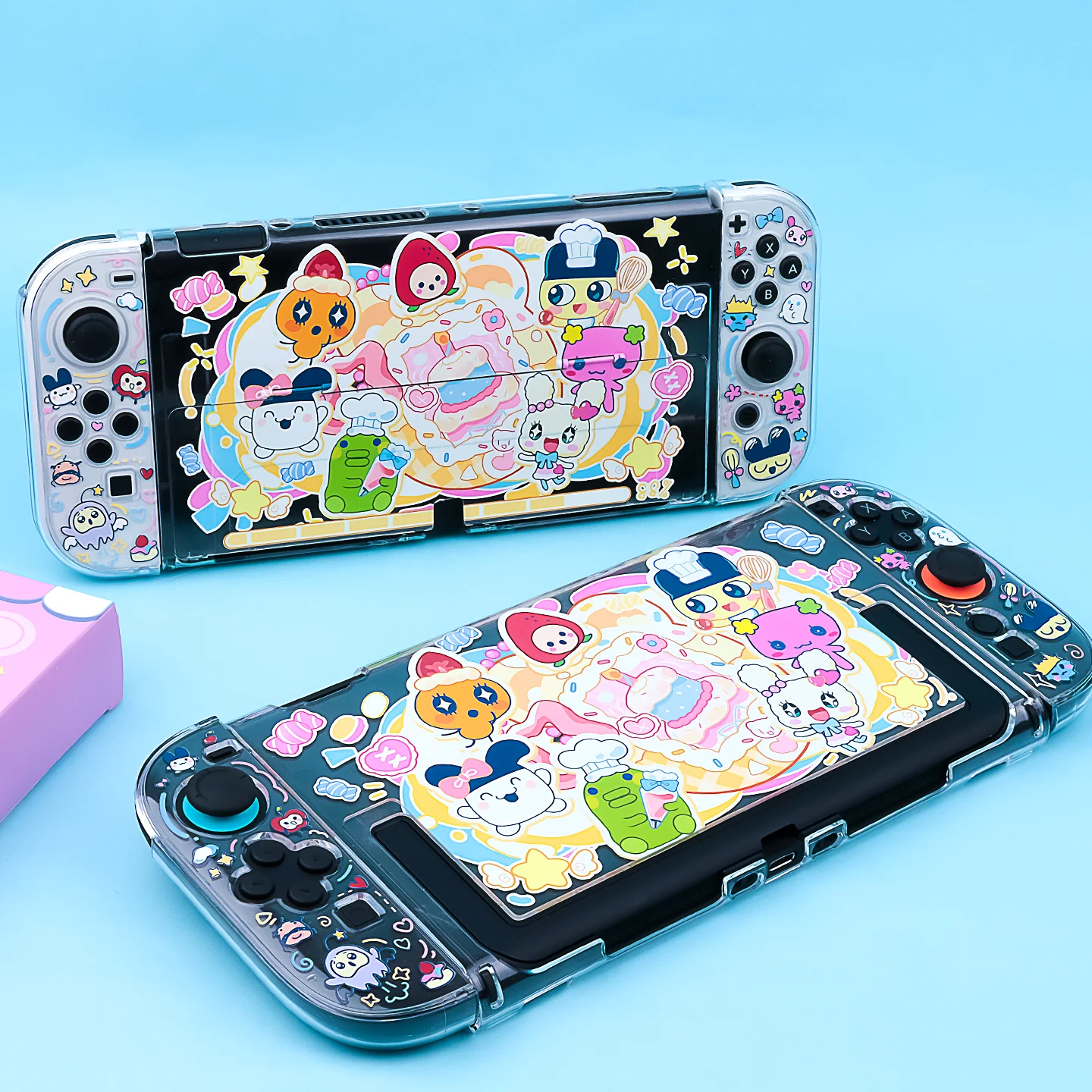 

Чехол Oled Tamagotchi-Themed Switch — совместимый с Switch 2/Switch Ns — прозрачный разделенный защитный чехол