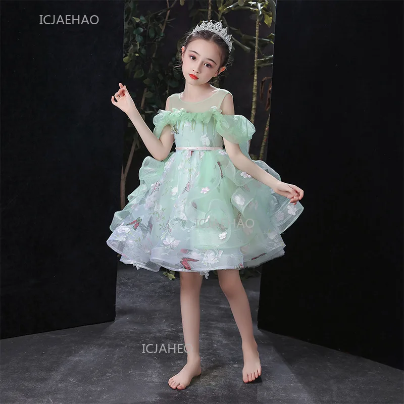 

Girls Birthday Princess Dress Tulle Puffy Gown for Model Show Piano Performance Party Pageant Formal Evening Dresses Costume