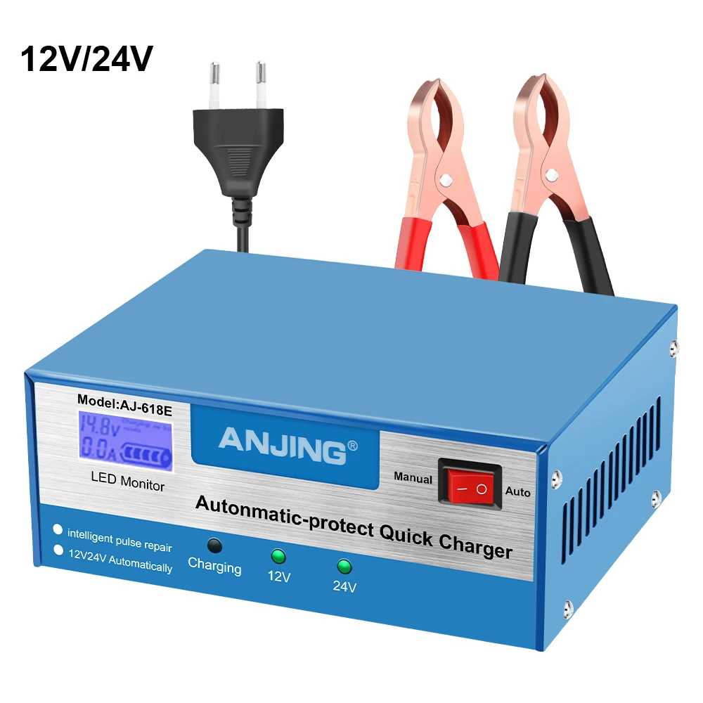 

24V 12V RV Battery Chargers Intelligent Pulse Repair 130W High Power Storage Cell Lead Acid Batteries Truck Battery Maintance