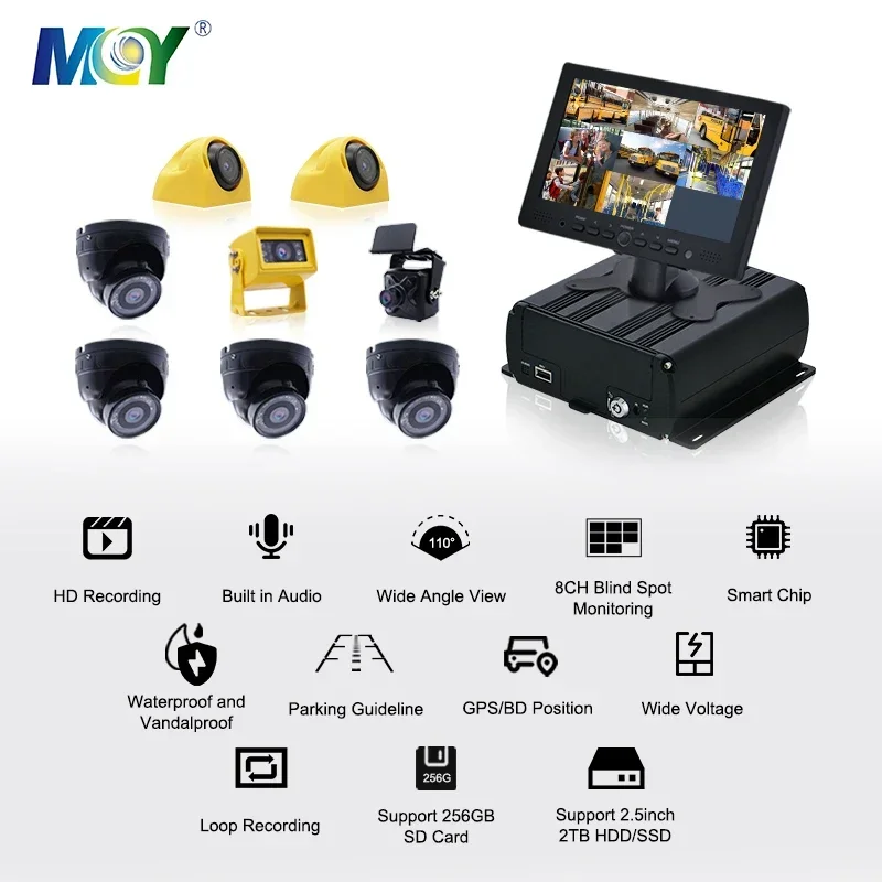 New High Resolution Backup Camera With IR Led Light For Better Security Safety School Bus Kindergarten Monitoring System