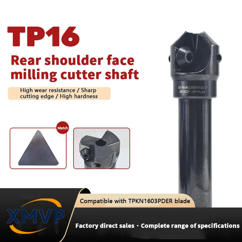TPKN/TPMN triangular inserts are installed in the end mill tool bar of TP16 square shoulder milling tool bar