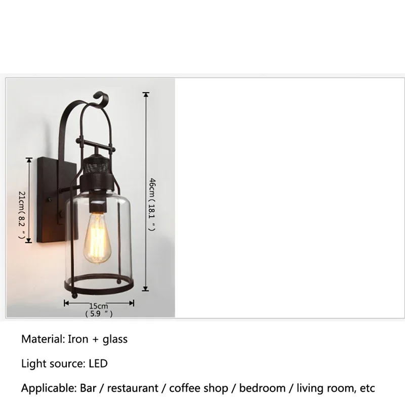 SOFEINA Industrial Retro Wall Light Clássico LED Originalidade Design Luminárias Interior Loft Quarto Lâmpada
