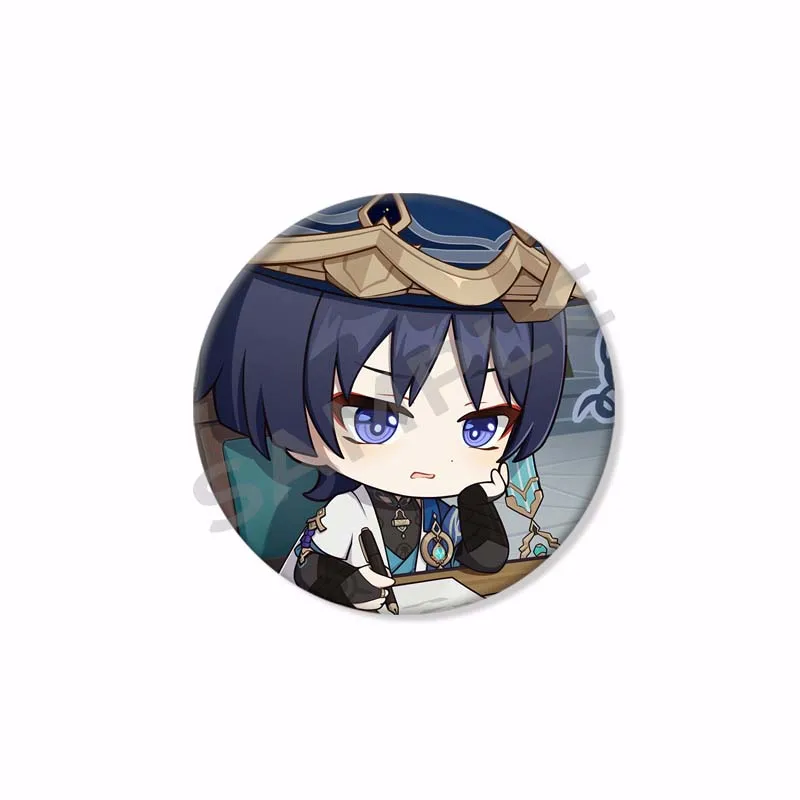 Anime Genshin Impact Lapel Pins Cute Wanderer Icon Brooches Round Cartoon Badge for Backpack Clothing Accessories Jewelry Gift - Image 5