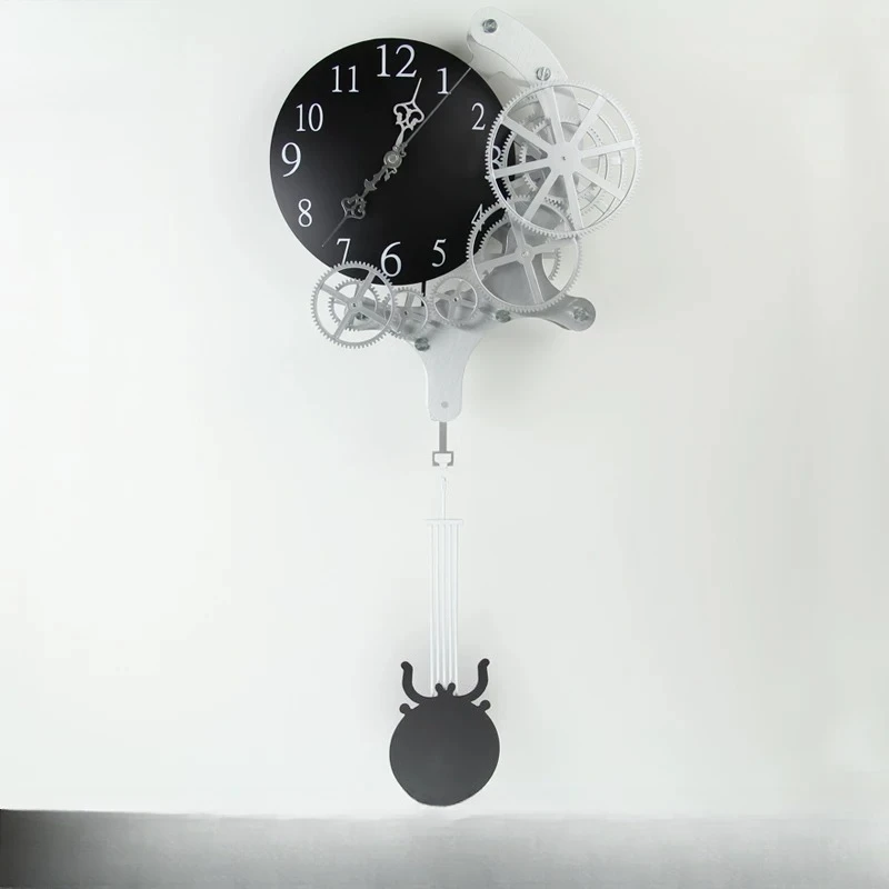 Gear wall clock Bedroom Living room Mechanical time-sensitive pendulum table clock