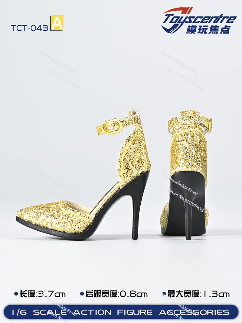 TCT-043 1/6 vrouwelijke figuur hoge hak sandalen helder goud rood zilver mini ster stippen ontwerp schoenen accessoire voor 12" soldaat lichaam
