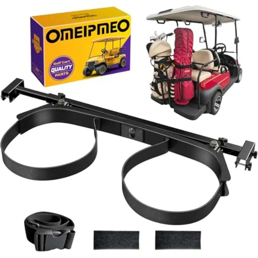 

Улучшенный регулируемый держатель для сумки для гольфа на тележку, крепление для сумки для гольфа на заднее сиденье 2+2 с квадратной трубой 1 дюйм, без сверления