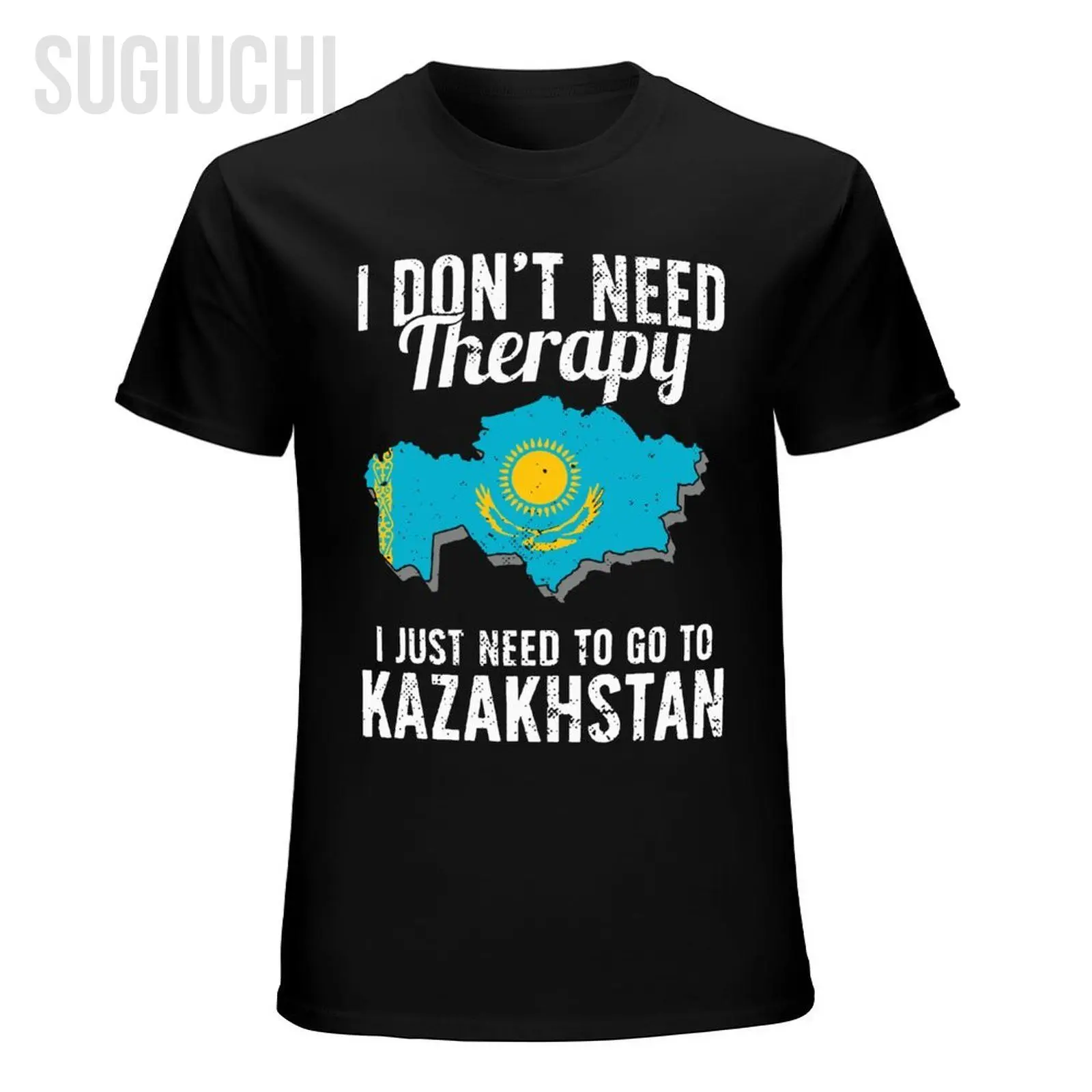 Unisex Men Kazakh Flag Kazakhstan Vacation Tshirt Tees T Shirts Women Boys 100% Cotton T-Shirt