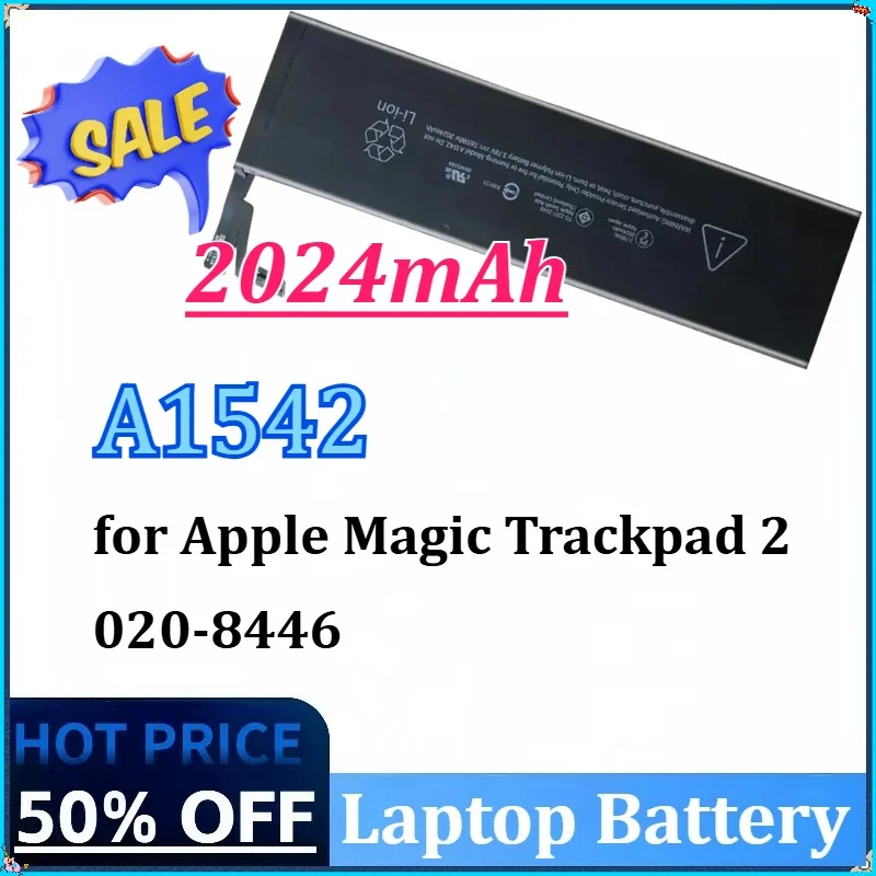 2024mAh Trackpad2 Rechargeable Portable Laptop Battery for Apple Magic Trackpad 2 A1542 020-8446 Touchpad Replacement Batteries