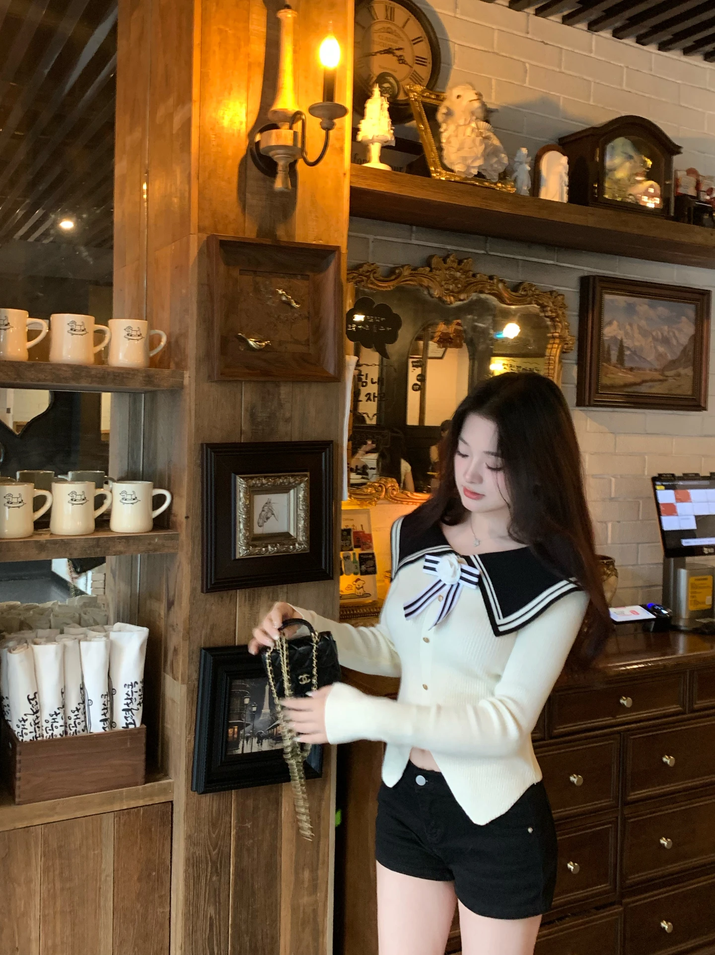 

Женский вязаный свитер Banana Navy с воротником на одно плечо, осенне-зимний, с уникальным дизайном, приталенный, в стиле Sweet Sle